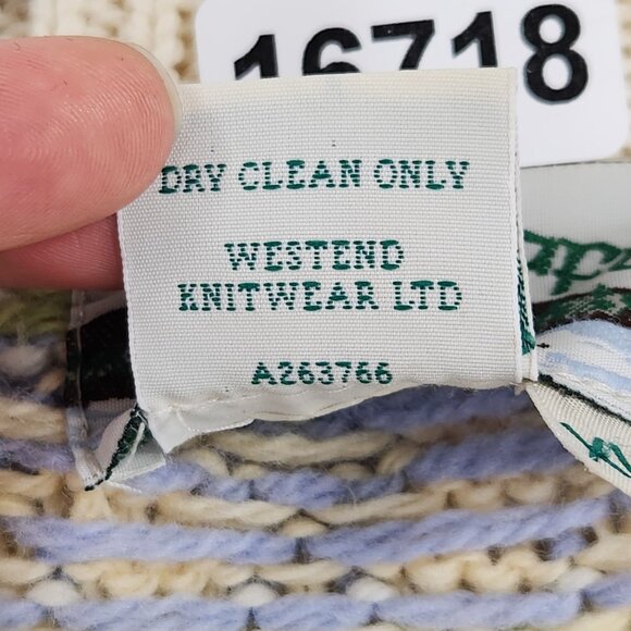 Aran Crafts Sweater Womens XL Cream Merino Wool Cable Knit Cardigan Ireland - Picture 10 of 12